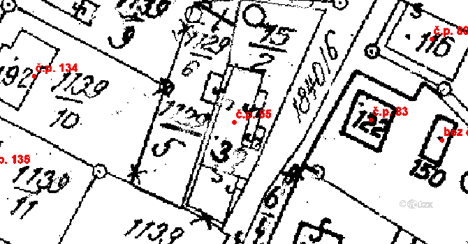 Vepřová 55 na parcele st. 254 v KÚ Vepřová, Katastrální mapa