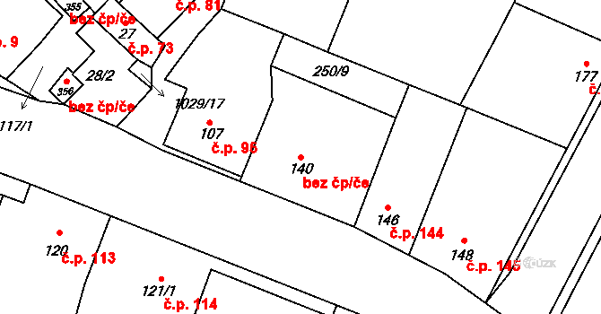 Černuc 39325300 na parcele st. 140 v KÚ Černuc, Katastrální mapa