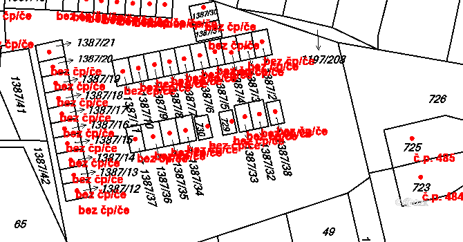 Vejprnice 41384300 na parcele st. 729 v KÚ Vejprnice, Katastrální mapa