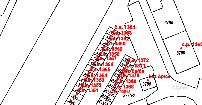 Jirkov 45041300 na parcele st. 3784 v KÚ Jirkov, Katastrální mapa