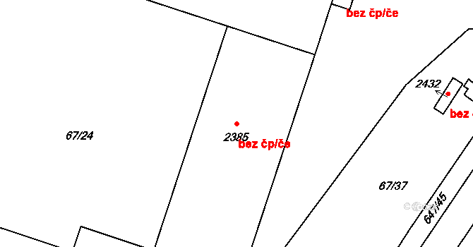 Příbram 46974300 na parcele st. 2385 v KÚ Březové Hory, Katastrální mapa