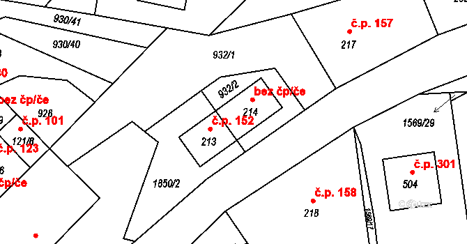Provodov 47807300 na parcele st. 214 v KÚ Provodov na Moravě, Katastrální mapa