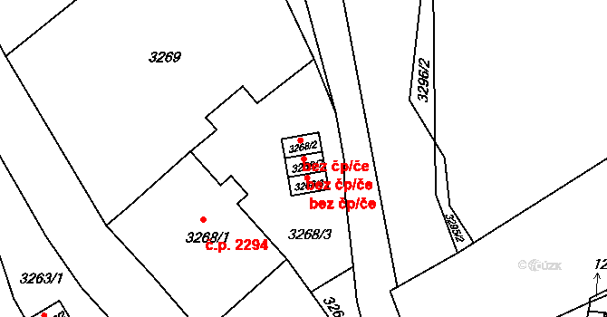 Chomutov 50410300 na parcele st. 3268/7 v KÚ Chomutov II, Katastrální mapa
