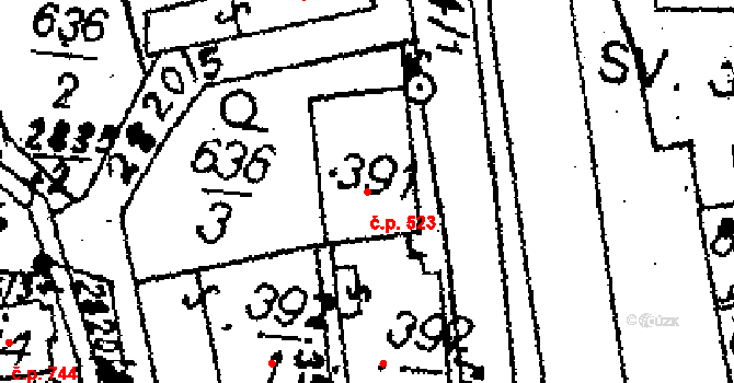 Libina 523 na parcele st. 5436 v KÚ Horní Libina, Katastrální mapa