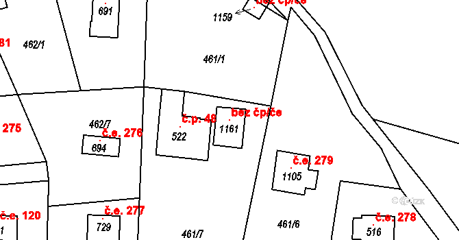 Čisovice 100927301 na parcele st. 1161 v KÚ Čisovice, Katastrální mapa