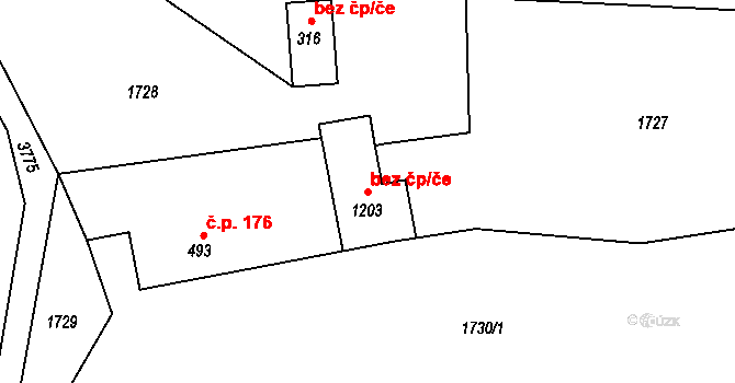 Liptál 113919301 na parcele st. 1203 v KÚ Liptál, Katastrální mapa