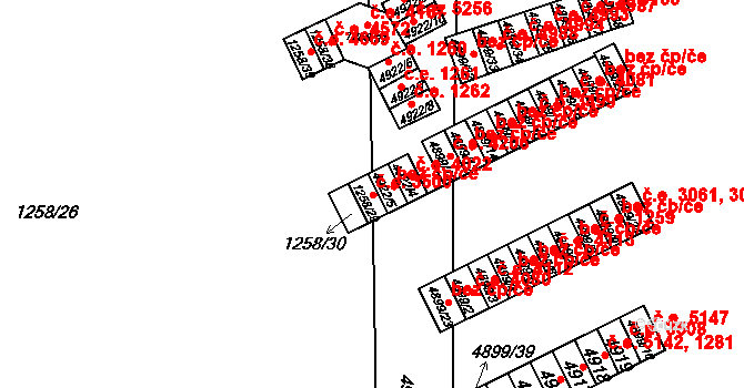 Ústí nad Labem-centrum 3500, Ústí nad Labem na parcele st. 1258/29 v KÚ Ústí nad Labem, Katastrální mapa