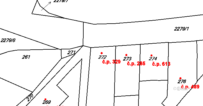 Holešovice 329, Praha na parcele st. 272 v KÚ Holešovice, Katastrální mapa