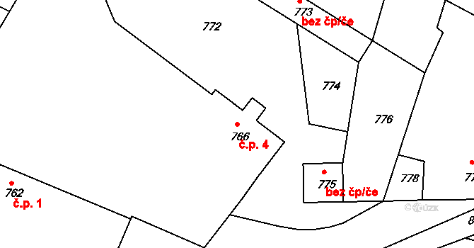 Lisovice 4, Chrást na parcele st. 766 v KÚ Chrást u Tochovic, Katastrální mapa