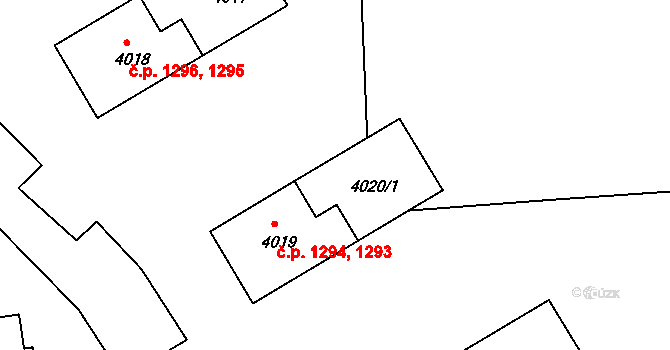 Jirkov 1294 na parcele st. 4020/1 v KÚ Jirkov, Katastrální mapa
