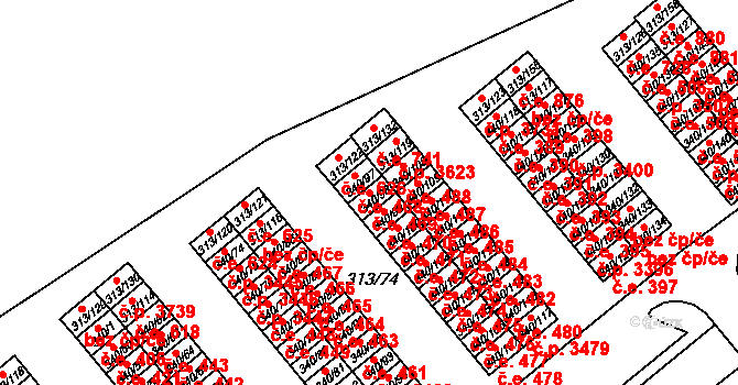 Vyškov-Předměstí 469, Vyškov na parcele st. 340/98 v KÚ Vyškov, Katastrální mapa