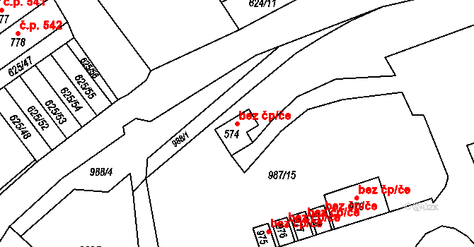 Borohrádek 38460301 na parcele st. 574 v KÚ Borohrádek, Katastrální mapa