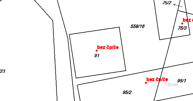 Mlýny 42182301 na parcele st. 91 v KÚ Mlýny u Choustníku, Katastrální mapa