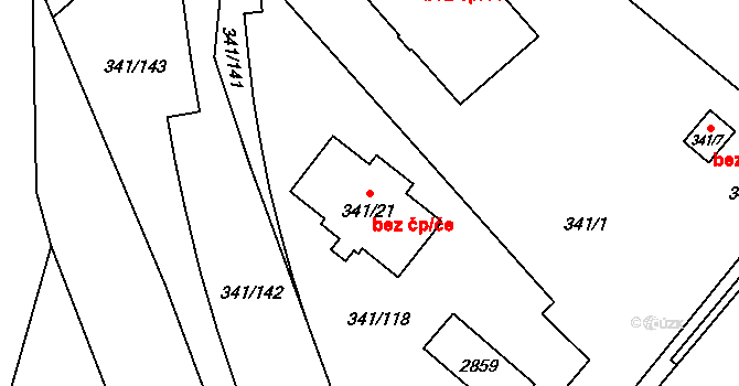 Rapotín 842 na parcele st. 341/21 v KÚ Rapotín, Katastrální mapa