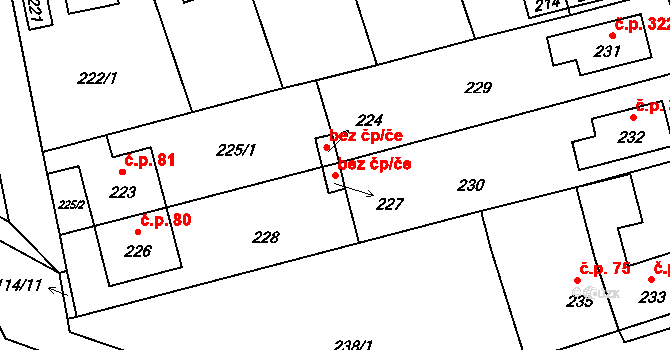 Jihlava 44485301 na parcele st. 227 v KÚ Horní Kosov, Katastrální mapa