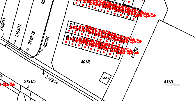 Přelouč 46774301 na parcele st. 1283 v KÚ Přelouč, Katastrální mapa