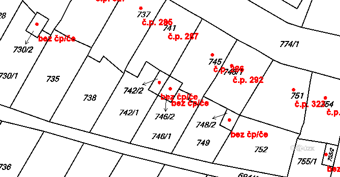 Proboštov 48437301 na parcele st. 746/2 v KÚ Proboštov u Teplic, Katastrální mapa
