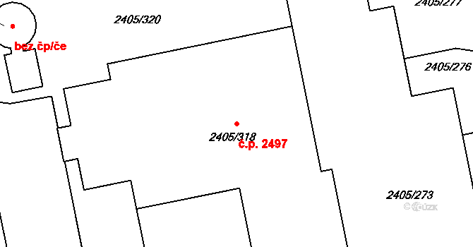 Pelhřimov 2497 na parcele st. 2405/273 v KÚ Pelhřimov, Katastrální mapa