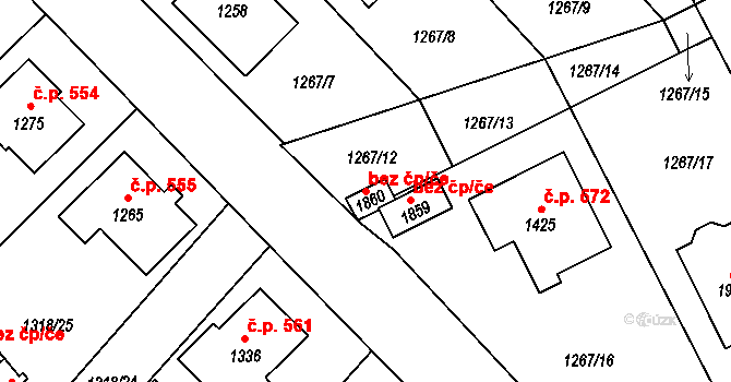 Holýšov 77812301 na parcele st. 1860 v KÚ Holýšov, Katastrální mapa