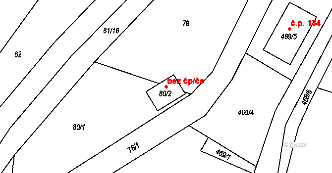 Ostrata 82472301 na parcele st. 80/2 v KÚ Ostrata, Katastrální mapa