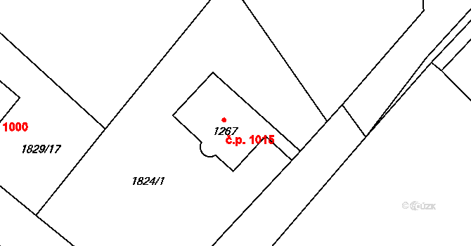 Mikulášovice 1015 na parcele st. 1267 v KÚ Mikulášovice, Katastrální mapa