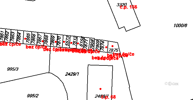 Třebíč 88093301 na parcele st. 7909 v KÚ Třebíč, Katastrální mapa