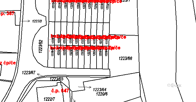Suchdol nad Lužnicí 98299301 na parcele st. 1223/60 v KÚ Suchdol nad Lužnicí, Katastrální mapa