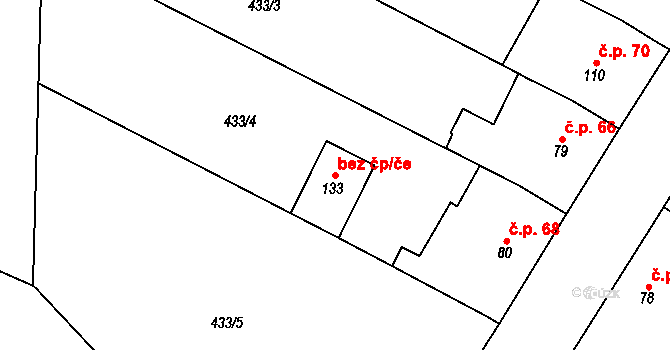 Křepice 105162302 na parcele st. 133 v KÚ Křepice, Katastrální mapa