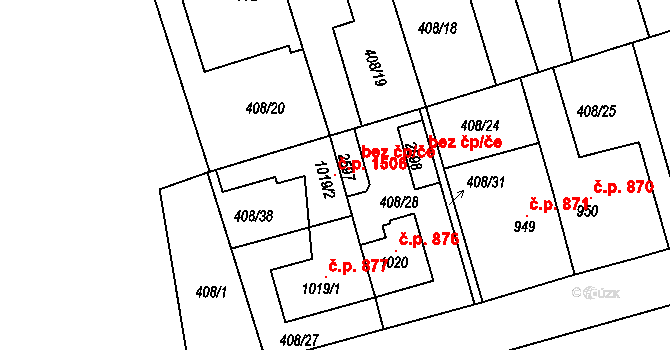Třebechovice pod Orebem 1506 na parcele st. 1019/2 v KÚ Třebechovice pod Orebem, Katastrální mapa