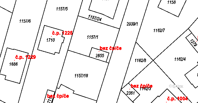 Třebechovice pod Orebem 147636302 na parcele st. 2855 v KÚ Třebechovice pod Orebem, Katastrální mapa