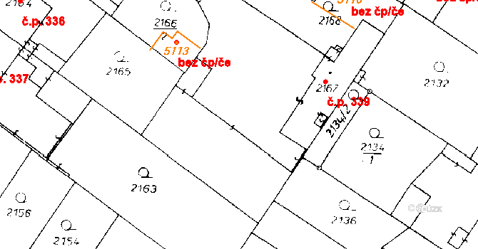 Poděbrady III 339, Poděbrady na parcele st. 2167 v KÚ Poděbrady, Katastrální mapa