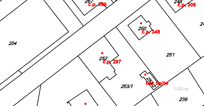 Liberec XI-Růžodol I 297, Liberec na parcele st. 252 v KÚ Růžodol I, Katastrální mapa