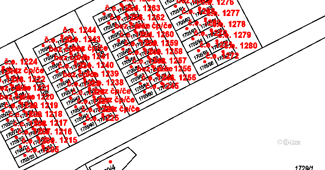 Kopřivnice 1255 na parcele st. 1705/70 v KÚ Kopřivnice, Katastrální mapa