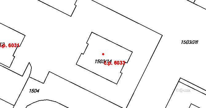 Poruba 6033, Ostrava na parcele st. 1503/14 v KÚ Poruba-sever, Katastrální mapa