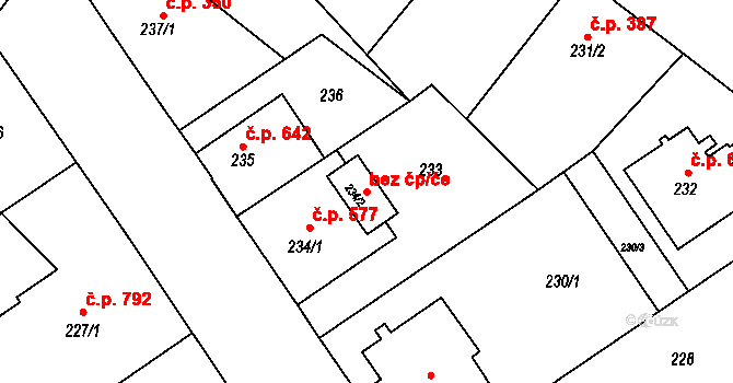 Bohumín 38222302 na parcele st. 234/2 v KÚ Nový Bohumín, Katastrální mapa