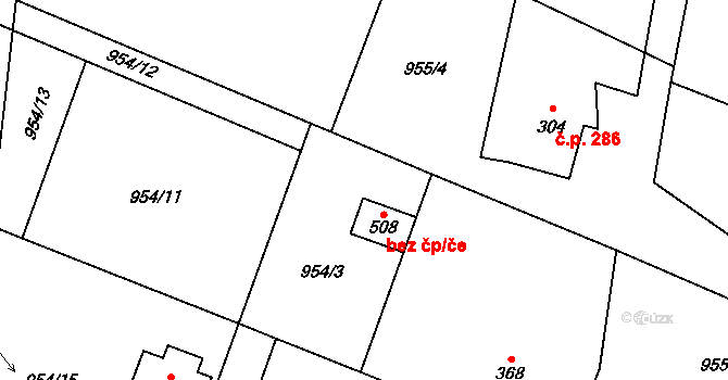 Libhošť 38940302 na parcele st. 508 v KÚ Libhošť, Katastrální mapa