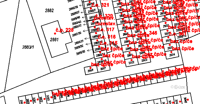 Orlová 43950302 na parcele st. 2885/14 v KÚ Horní Lutyně, Katastrální mapa