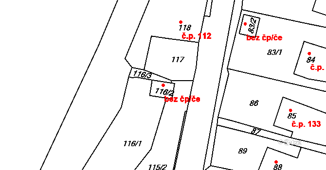 Kaceřov 44343302 na parcele st. 116/2 v KÚ Kaceřov u Kynšperka nad Ohří, Katastrální mapa