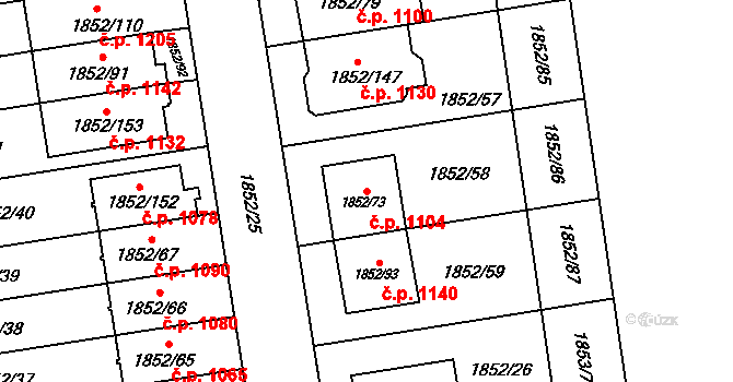 Kylešovice 1104, Opava na parcele st. 1852/73 v KÚ Kylešovice, Katastrální mapa