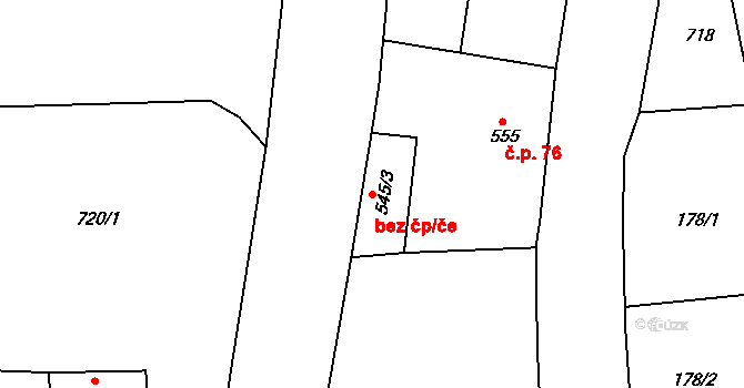 Broumov 46426302 na parcele st. 545/3 v KÚ Broumov, Katastrální mapa