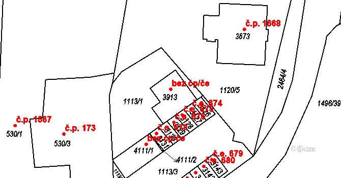 Humpolec 50325302 na parcele st. 3913 v KÚ Humpolec, Katastrální mapa