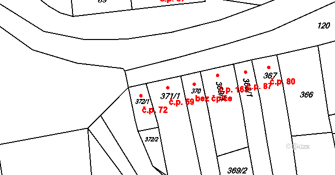 Marefy 59, Bučovice na parcele st. 371/1 v KÚ Marefy, Katastrální mapa