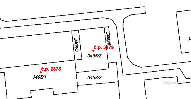 Kročehlavy 3279, Kladno na parcele st. 3405/2 v KÚ Kročehlavy, Katastrální mapa