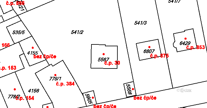 Beroun-Závodí 30, Beroun na parcele st. 5567 v KÚ Beroun, Katastrální mapa