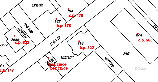 Lobeček 302, Kralupy nad Vltavou na parcele st. 314 v KÚ Lobeček, Katastrální mapa