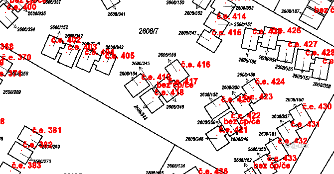 Staré Splavy 417, Doksy na parcele st. 2608/346 v KÚ Doksy u Máchova jezera, Katastrální mapa