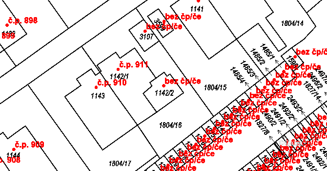 Stříbro 98128302 na parcele st. 1142/2 v KÚ Stříbro, Katastrální mapa