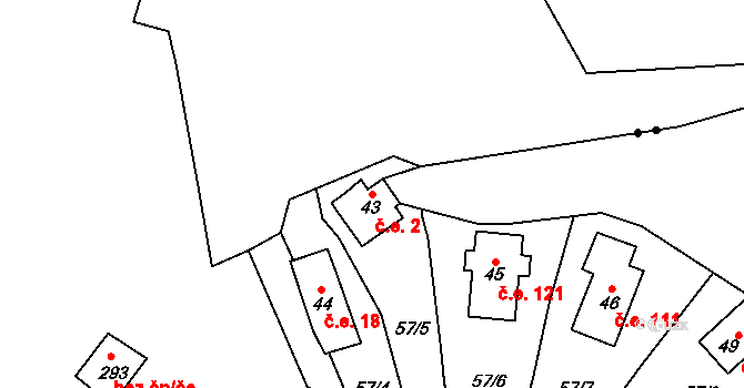 Nivy 2, Děpoltovice na parcele st. 43 v KÚ Nivy, Katastrální mapa