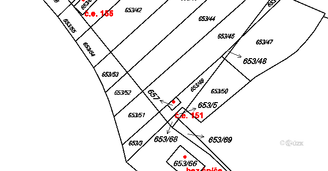 Pístov 152, Jihlava na parcele st. 739 v KÚ Pístov u Jihlavy, Katastrální mapa