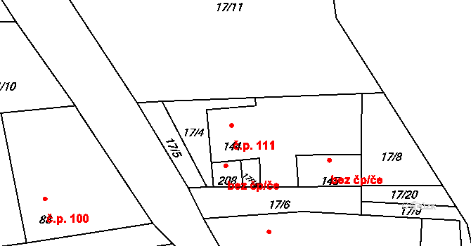 Purkarec 111, Hluboká nad Vltavou na parcele st. 144 v KÚ Purkarec, Katastrální mapa